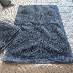 2 Slate Blue Cotton Bath Rugs